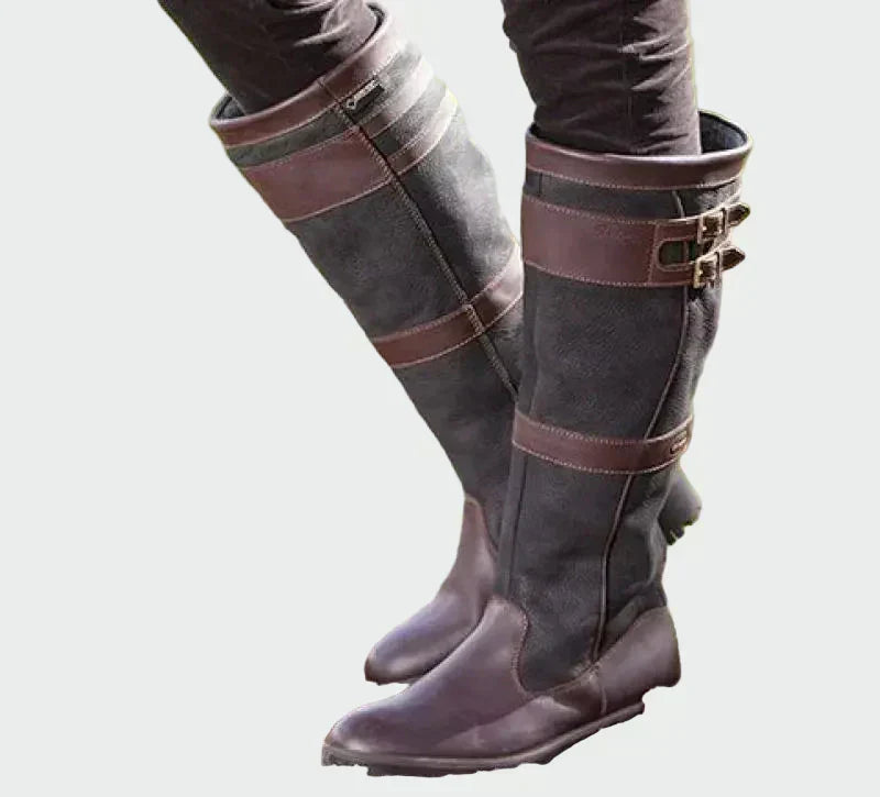 Eden - Retro Riding Faux Leather Boots