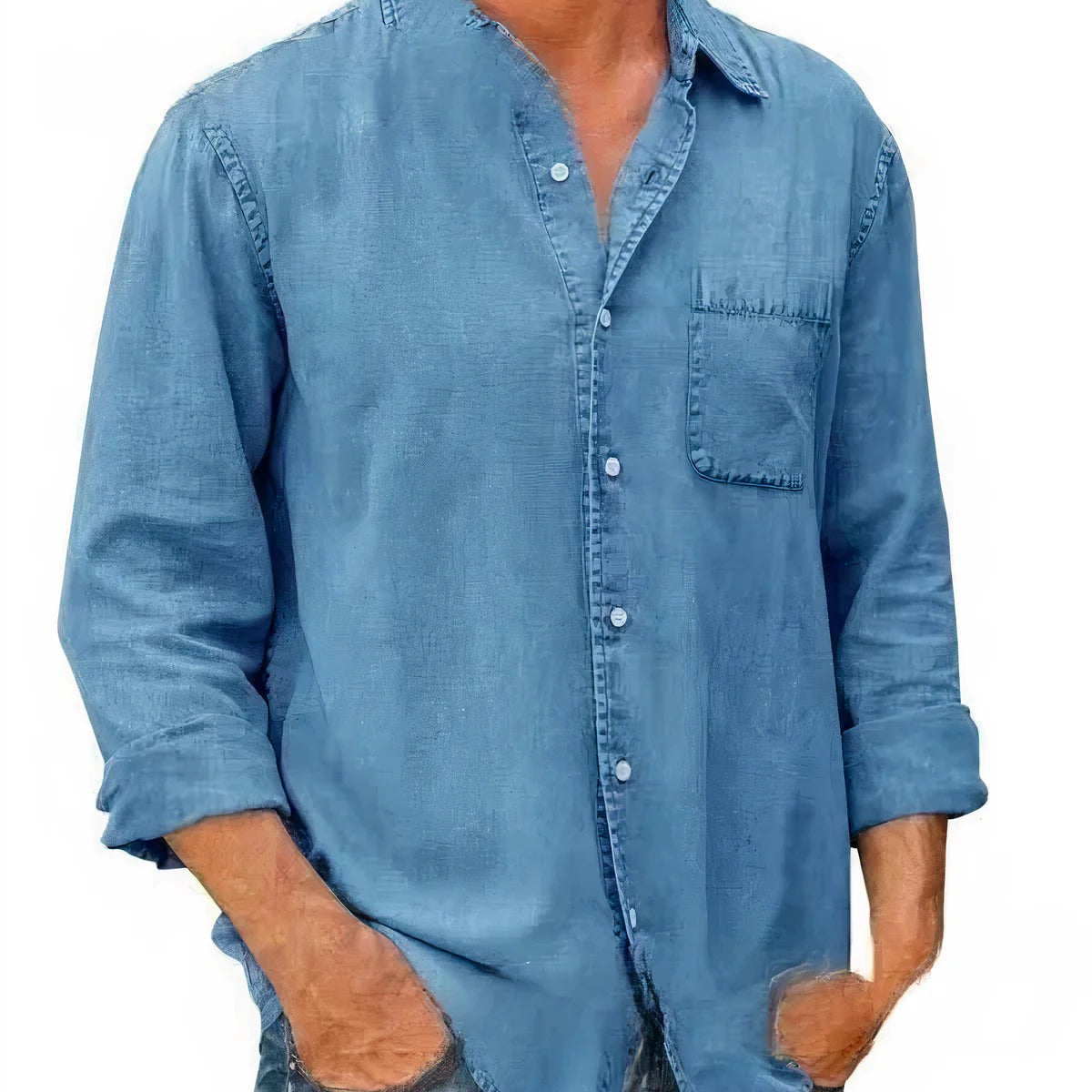 Felix - Long Denim-Blend Shirt