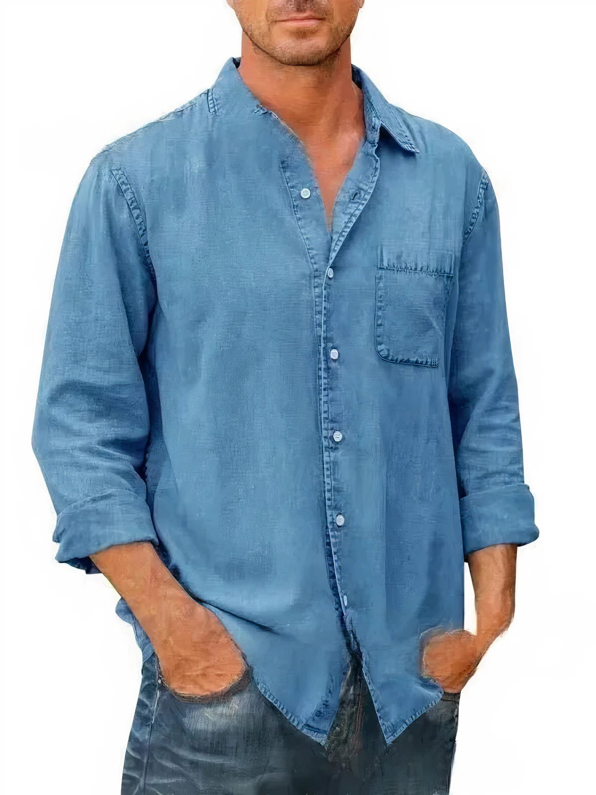 Felix - Long Denim-Blend Shirt