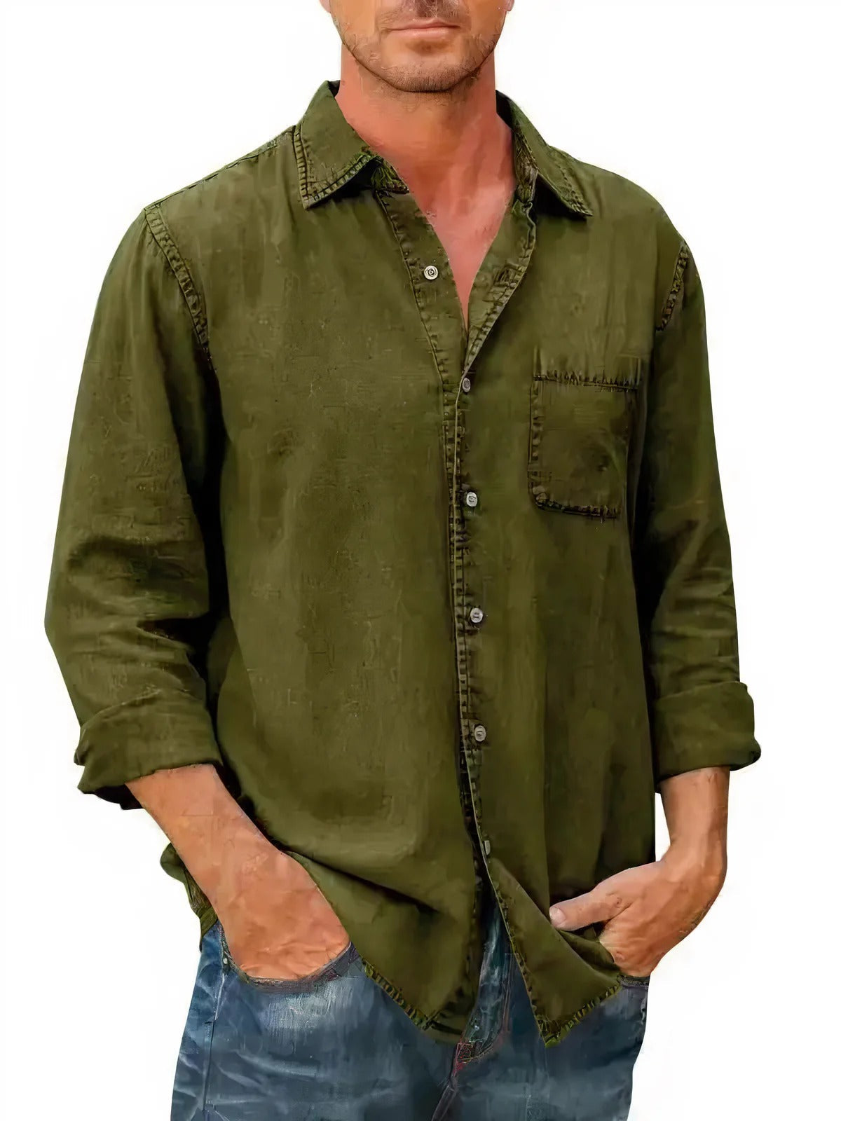 Felix - Long Denim-Blend Shirt