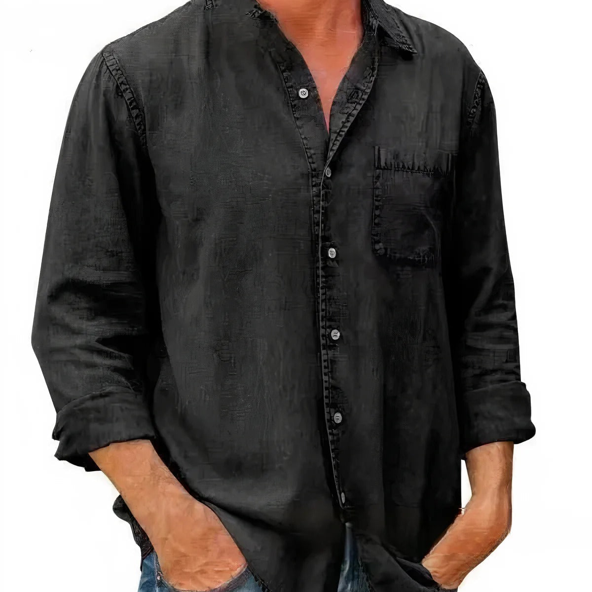Felix - Long Denim-Blend Shirt