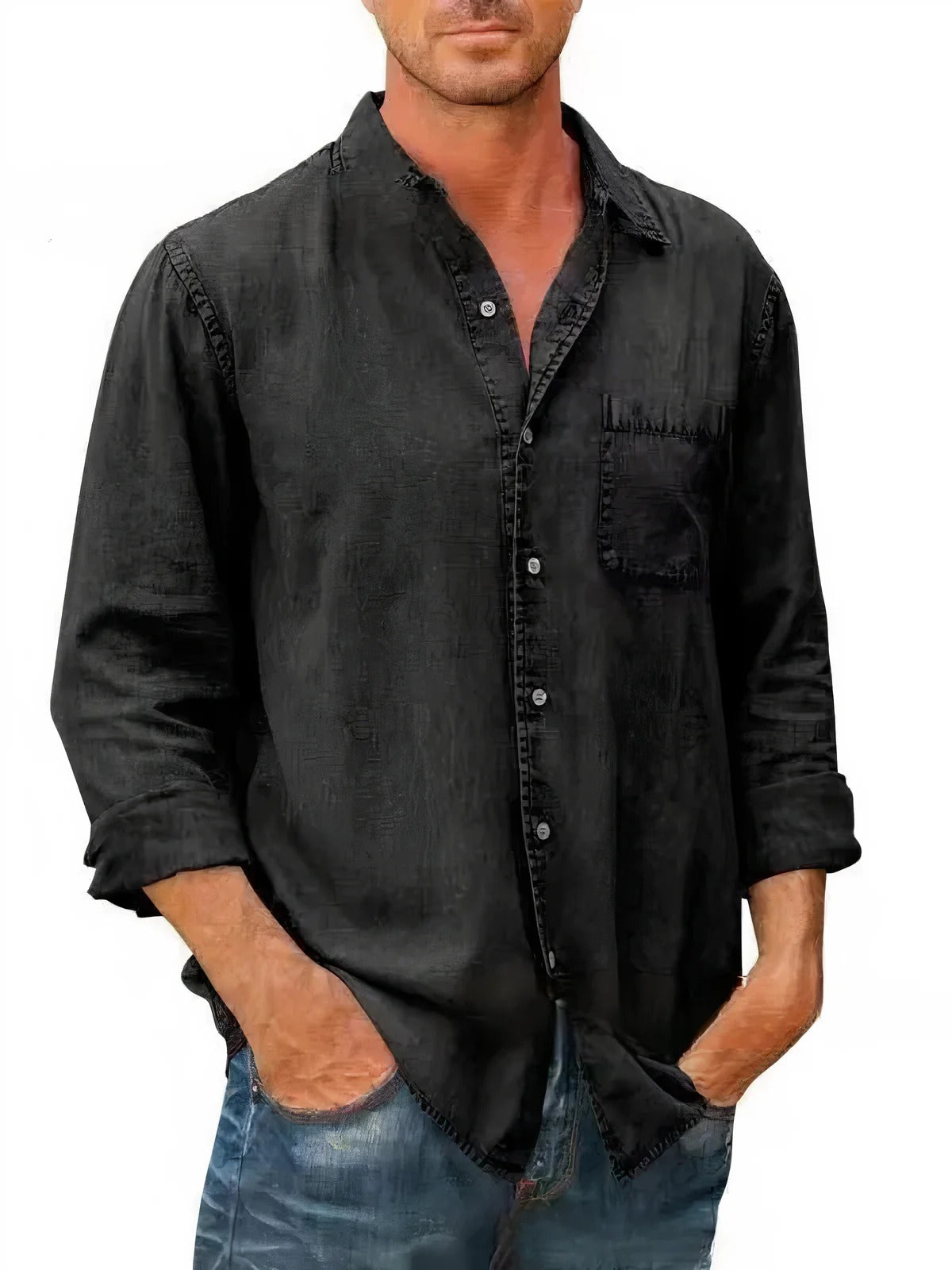 Felix - Long Denim-Blend Shirt