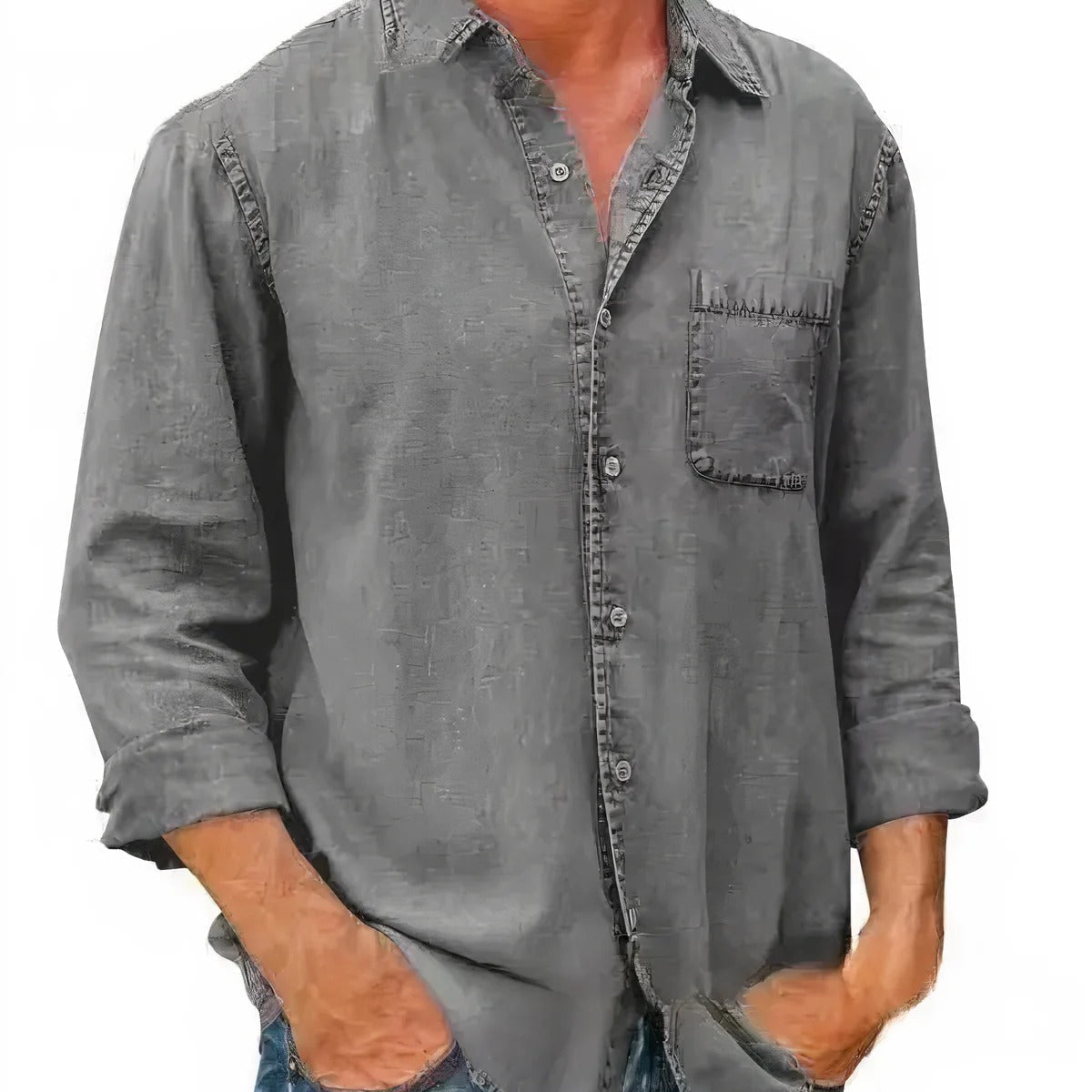 Felix - Long Denim-Blend Shirt