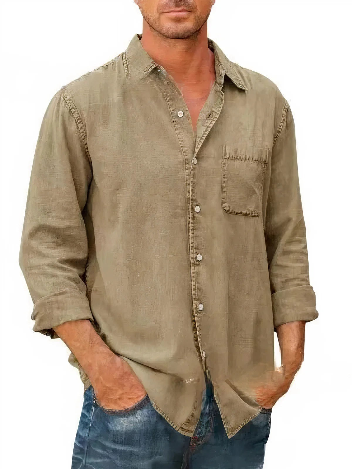 Felix - Long Denim-Blend Shirt