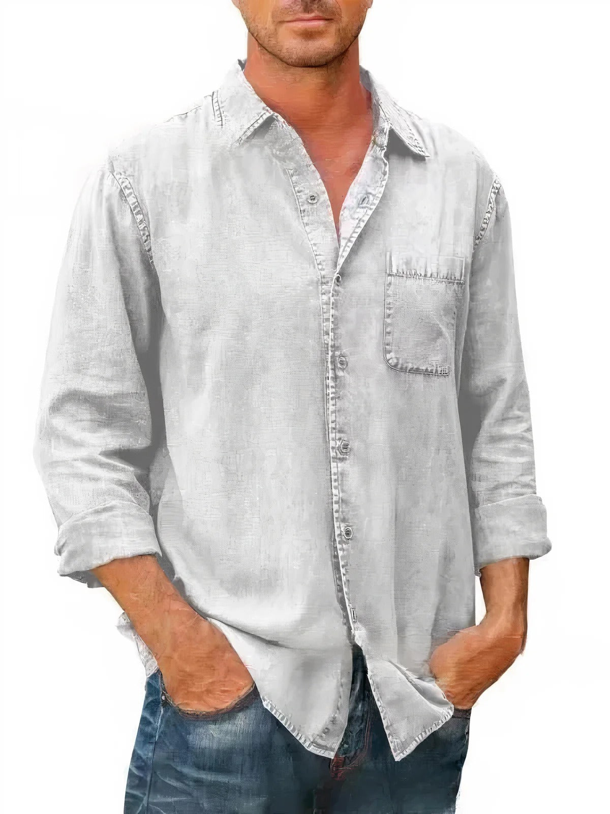 Felix - Long Denim-Blend Shirt