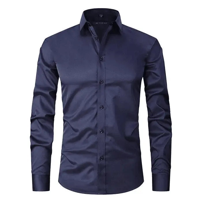 Nate - Wrinkle-Resistant Polyester-Blend Shirt