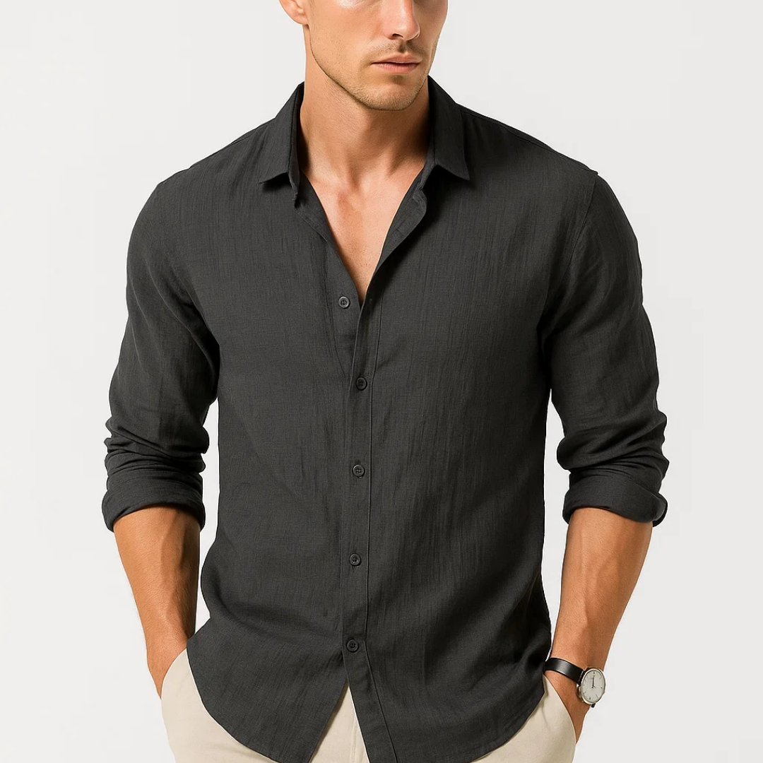 Angus - Smart-Collar Button-Up Shirt