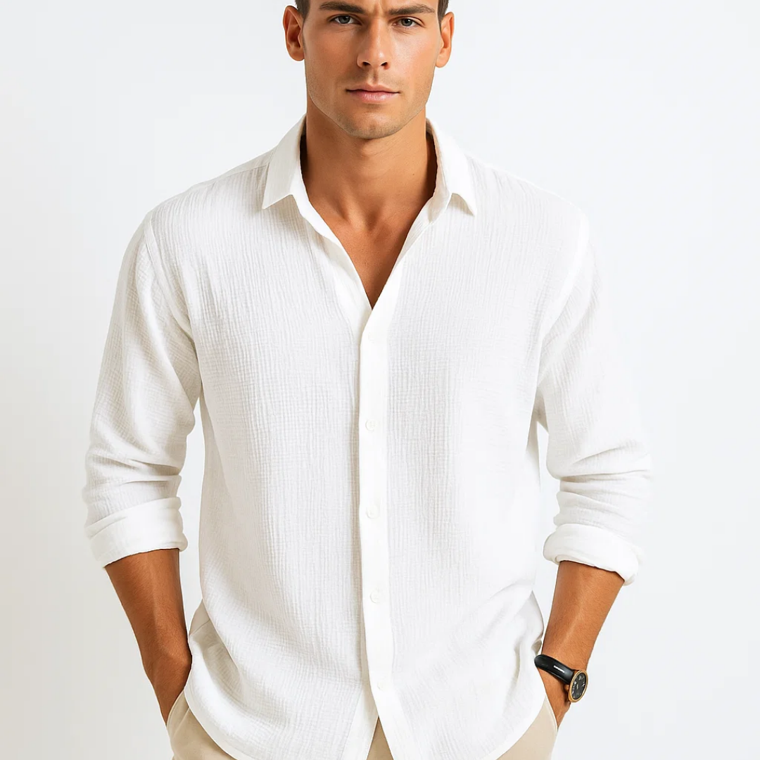 Angus - Smart-Collar Button-Up Shirt