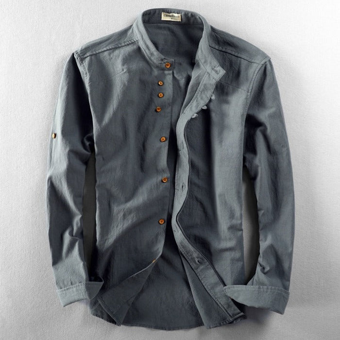 Jacob - Vintage High-Collar Button Shirt
