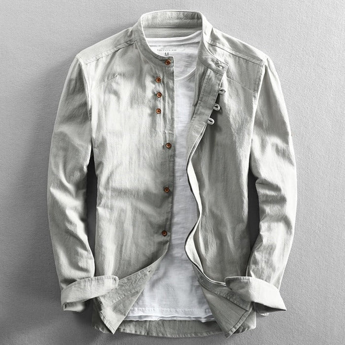 Jacob - Vintage High-Collar Button Shirt