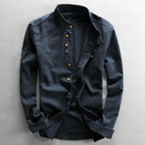 Jacob - Vintage High-Collar Button Shirt