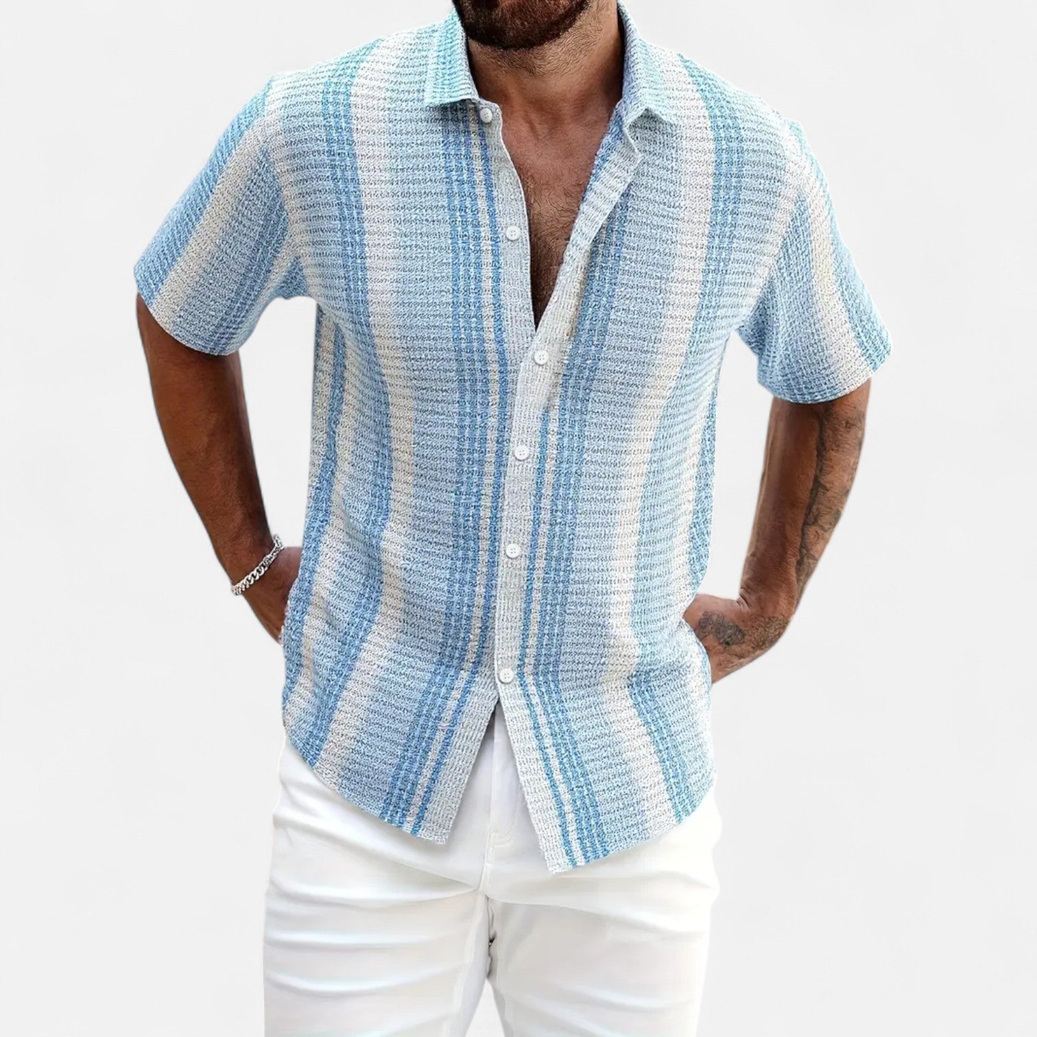 Cameron - Lightweight Striped Blend Shirt