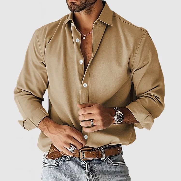 Jasper - Clean-Cut Soft-Blend Dress Shirt