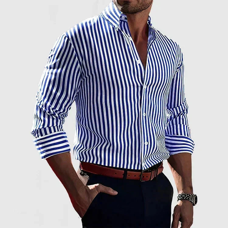 Xavier - Striped Soft-Blend Overshirt