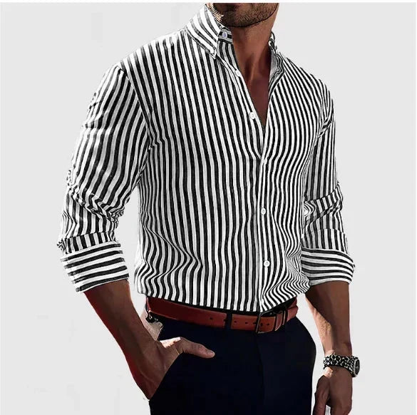 Xavier - Striped Soft-Blend Overshirt