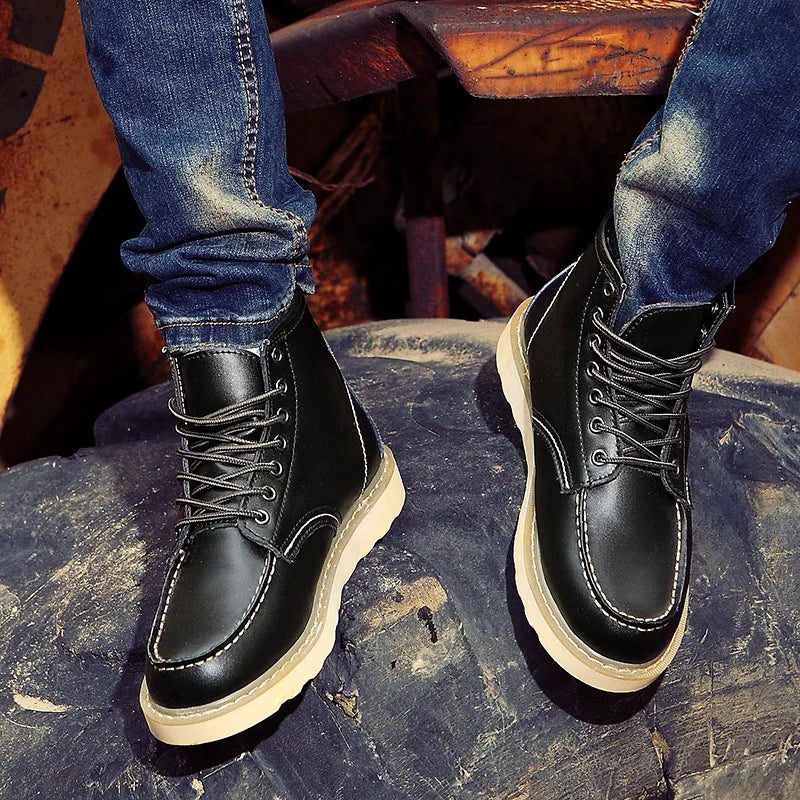 Nathan - Faux Leather Boots