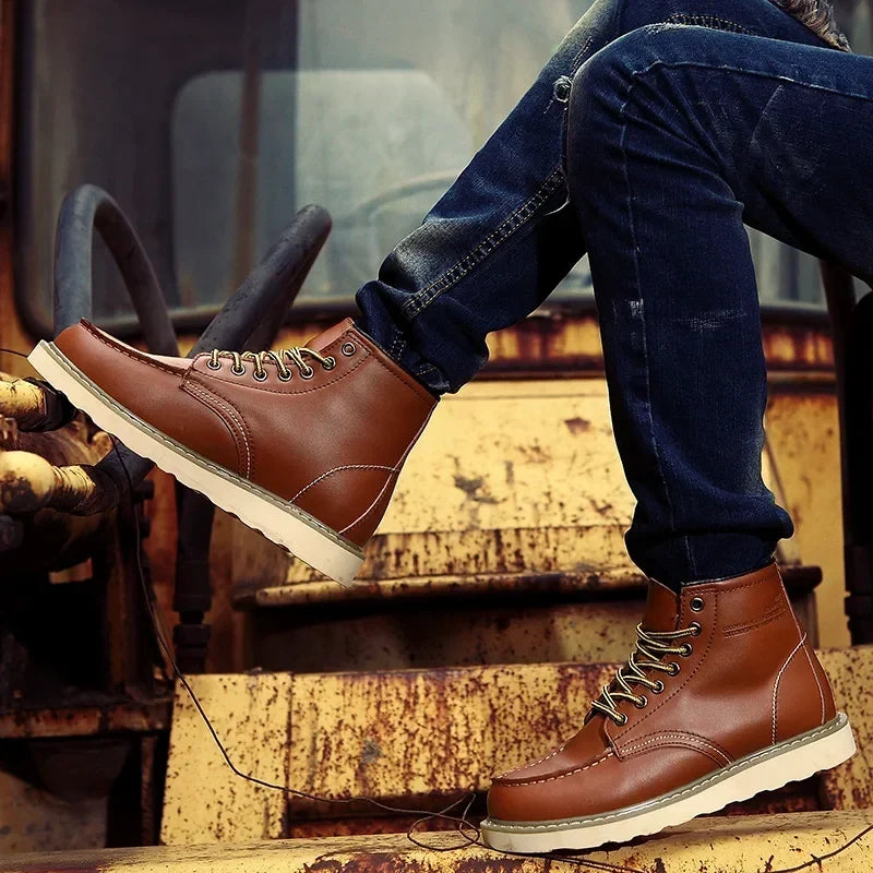 Nathan - Faux Leather Boots