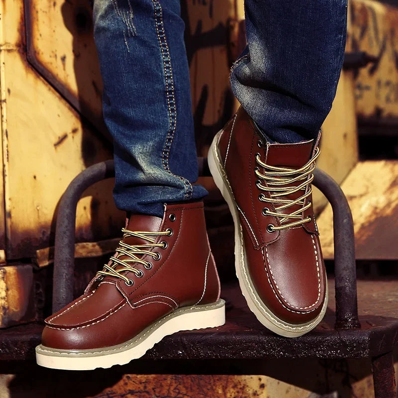 Nathan - Faux Leather Boots