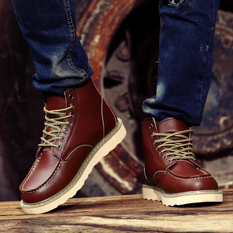 Nathan - Faux Leather Boots