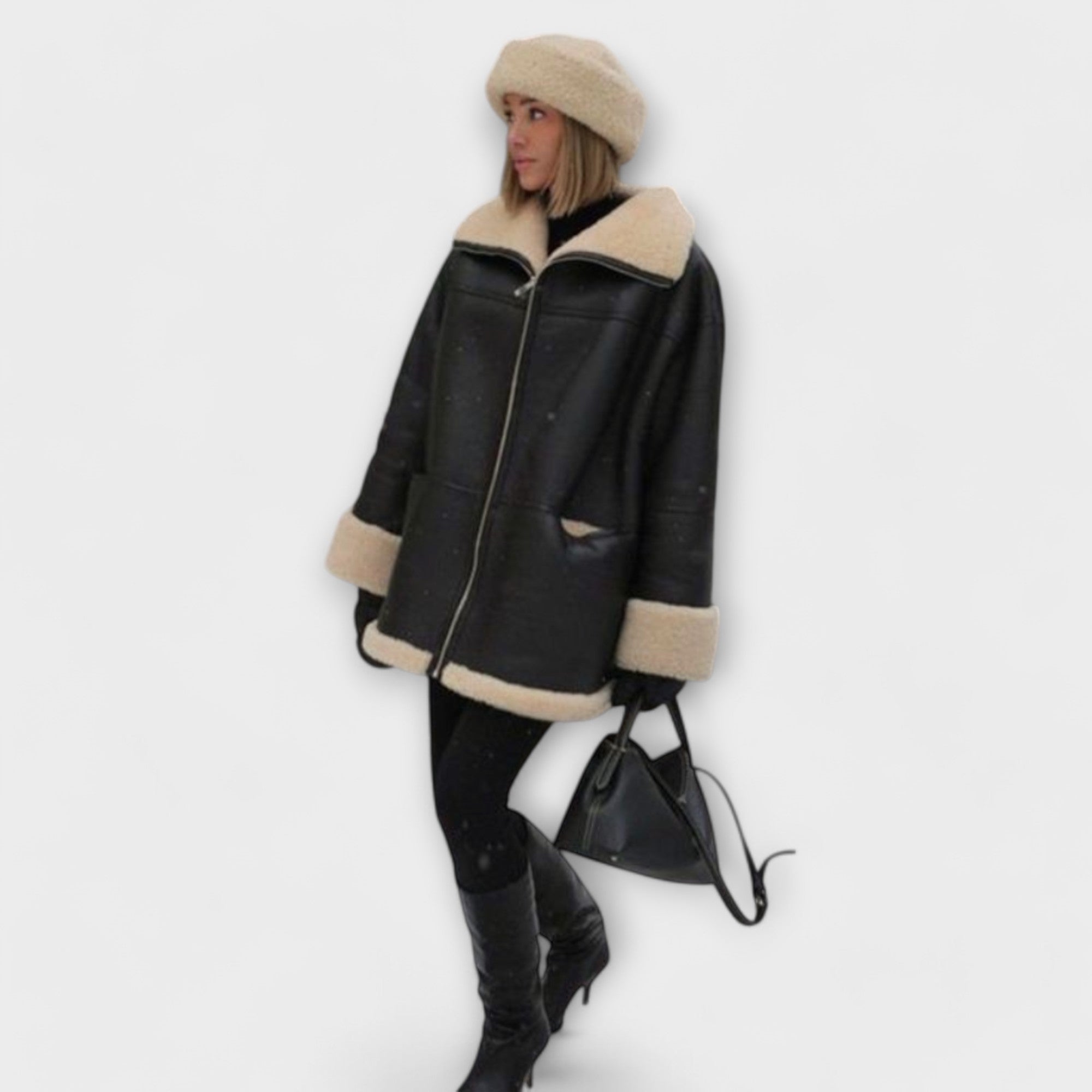 Nora - Faux Leather Coat