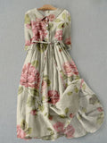 Lucía | Vintage Dress with Laces and Floral Print