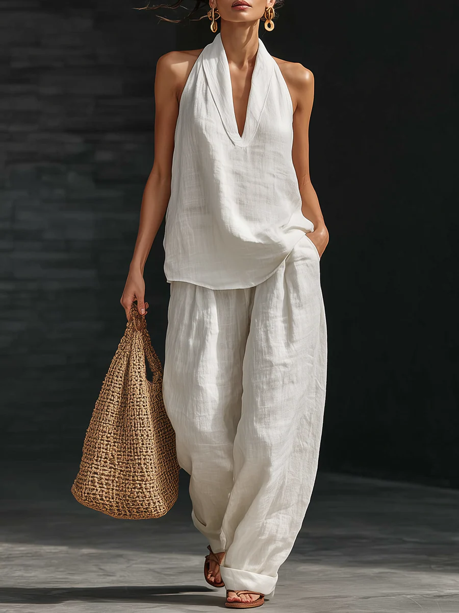 Zoë™ Sleeveless Set with Wide Trousers