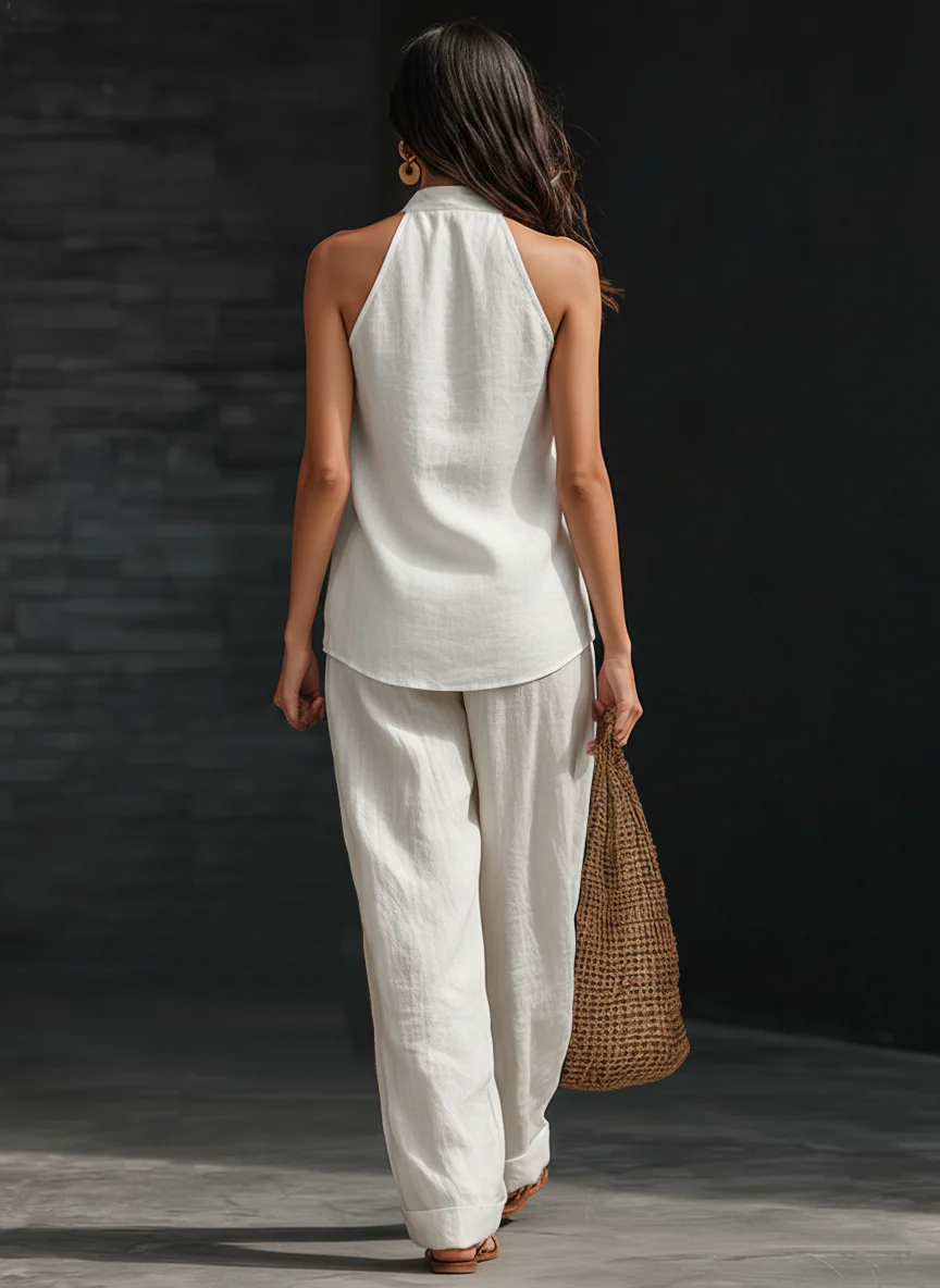 Zoë™ Sleeveless Set with Wide Trousers