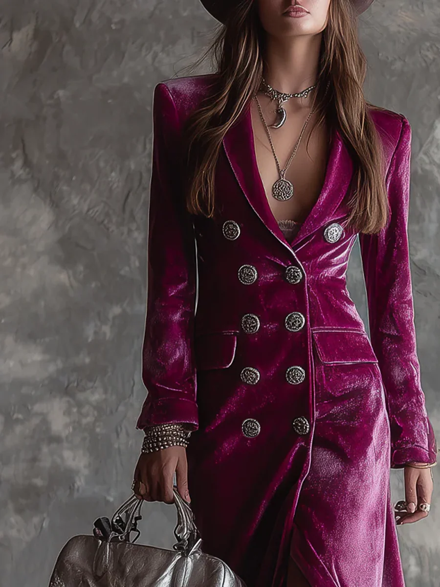 Vera | Maxi Velvet Blazer Dress