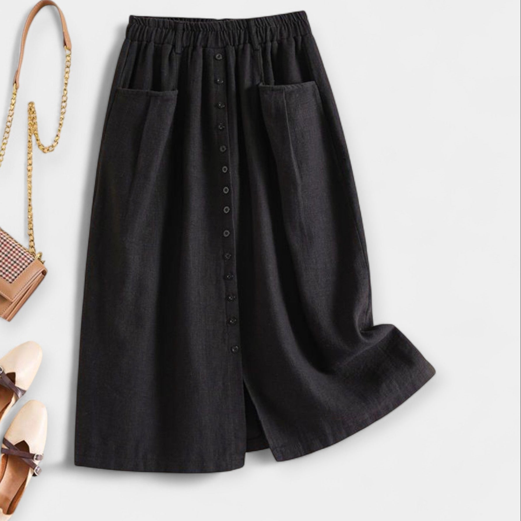 Washed Midi Skirt
