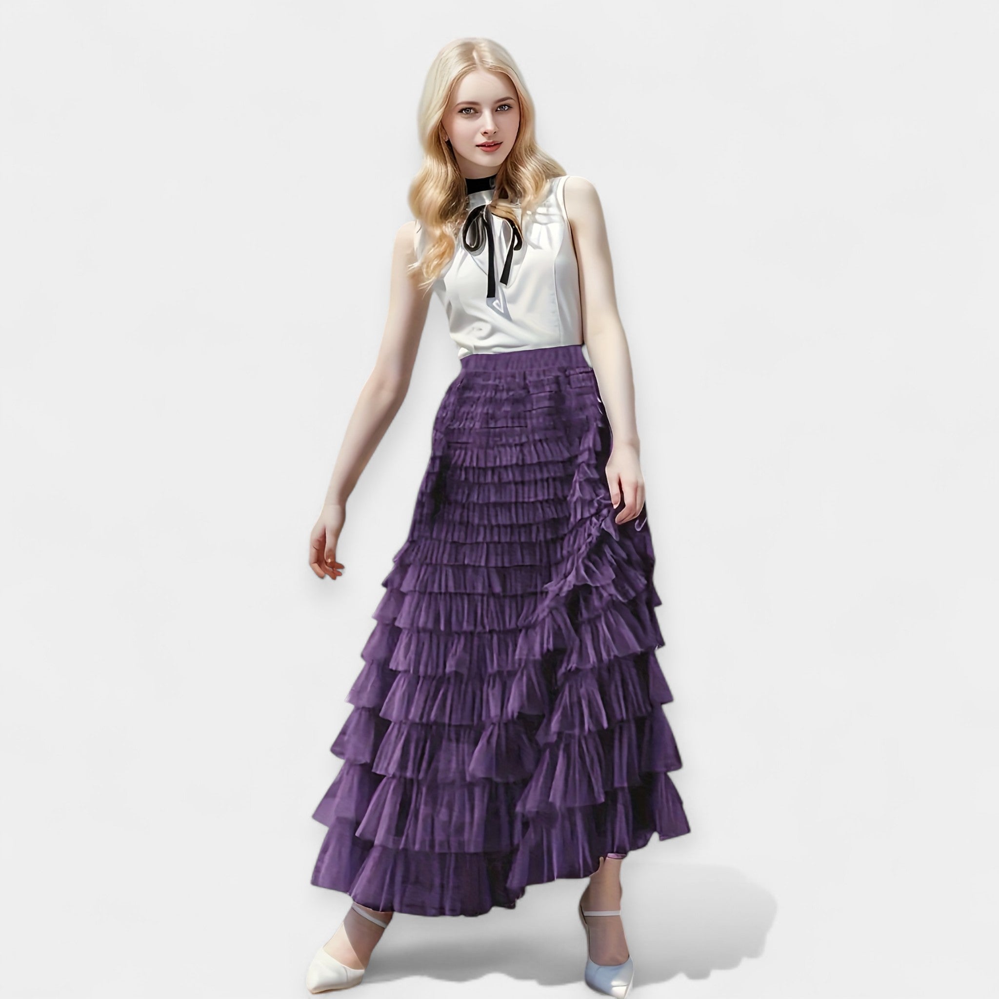 Elegant Skirt with Tulle Detail