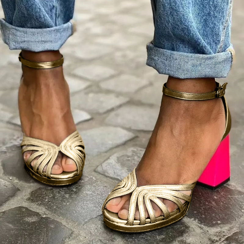 Mia - Classic Open-Toe Ankle Strap Sandals