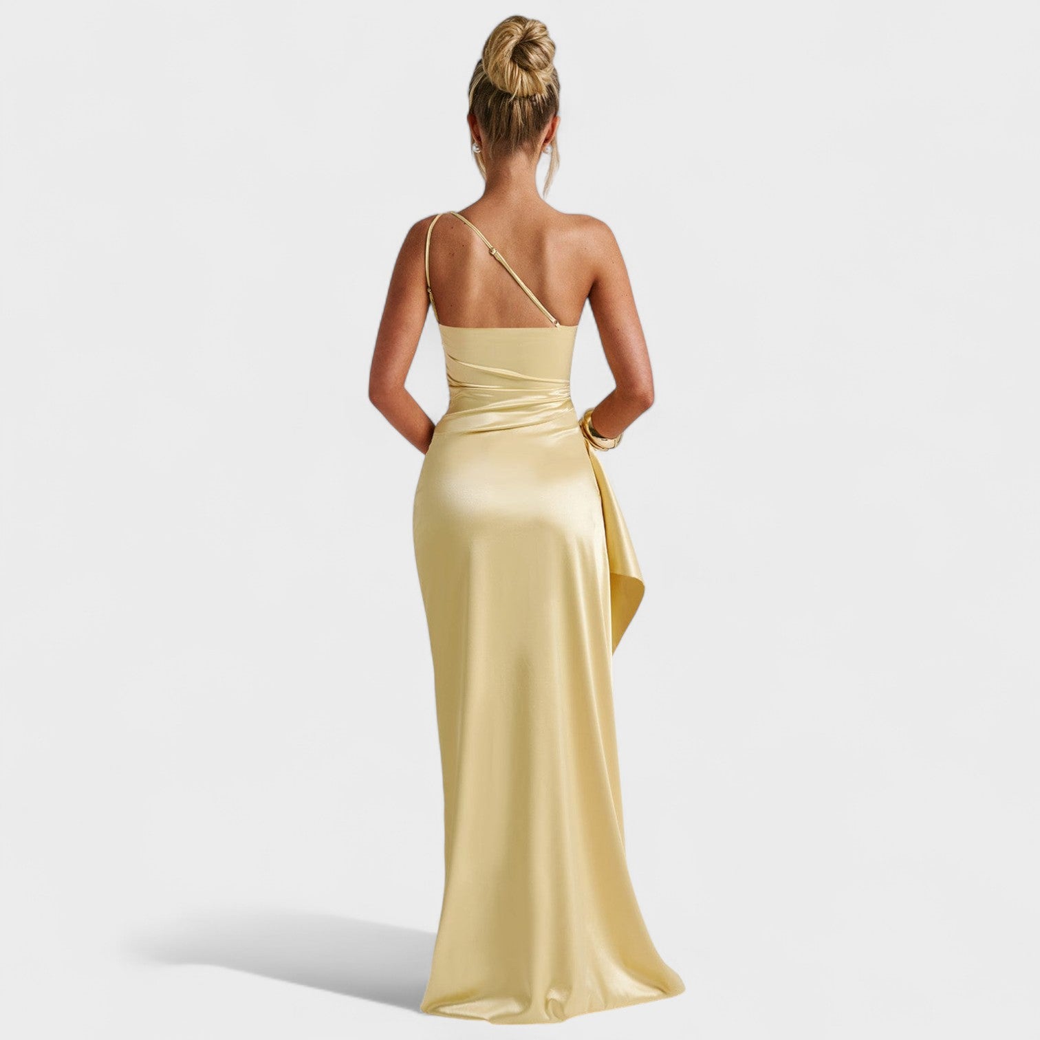 Lily - Asymmetric Satin Evening Dress