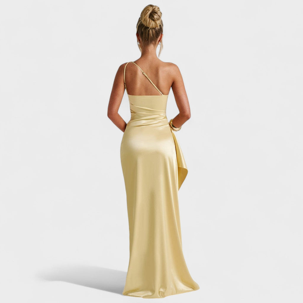 Lily - Asymmetric Satin Evening Dress