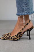Matilda - Khaki Leopard Print Pointed-Toe Pumps