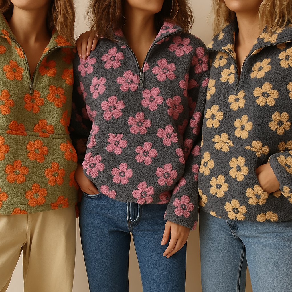Chelsea - Floral Sherpa Pullover