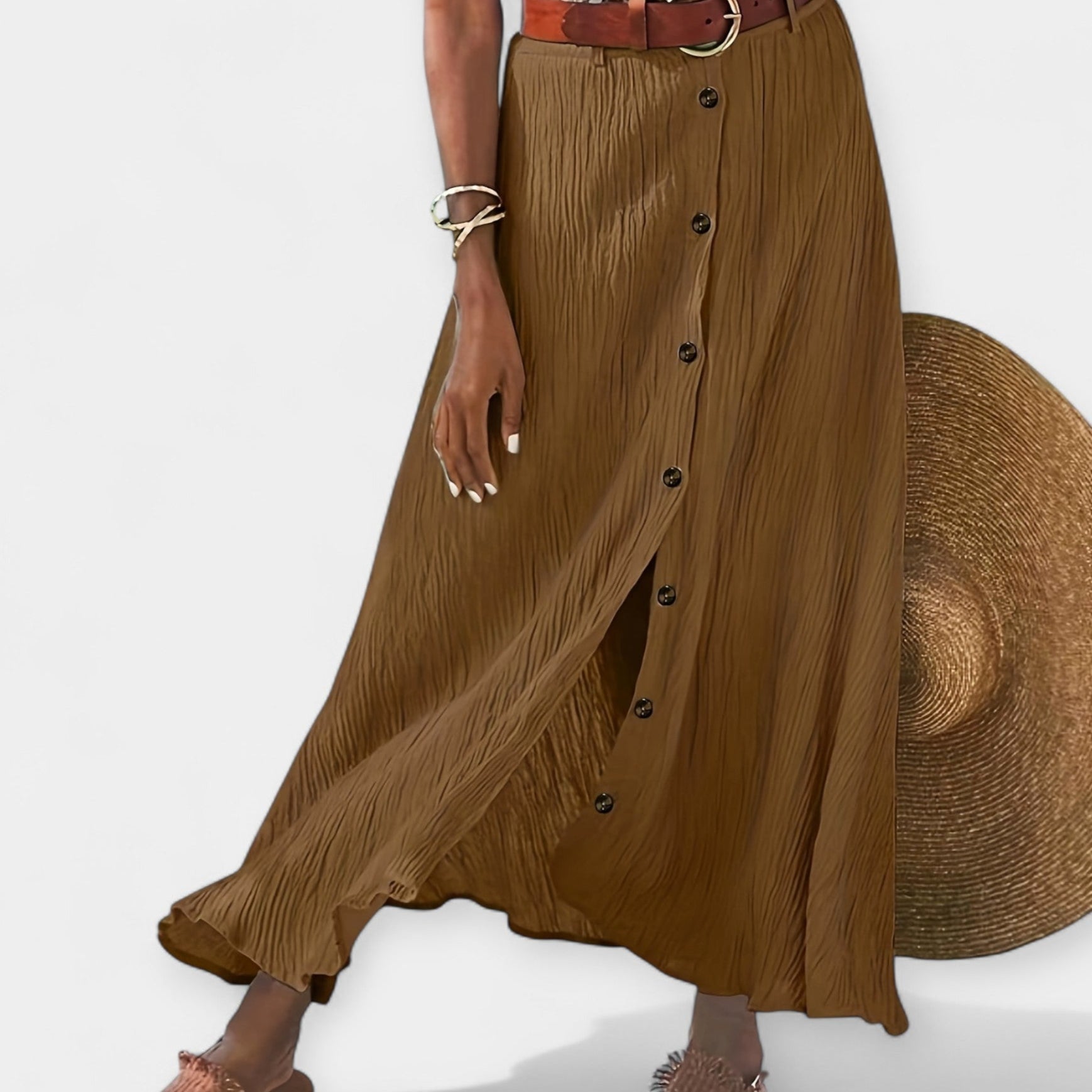 Long Semi-Sheer Skirt with Slit