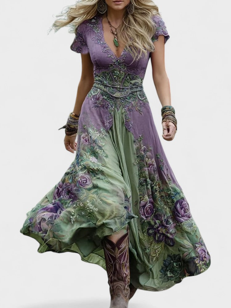 Serena - Short Maxi Floral Dress