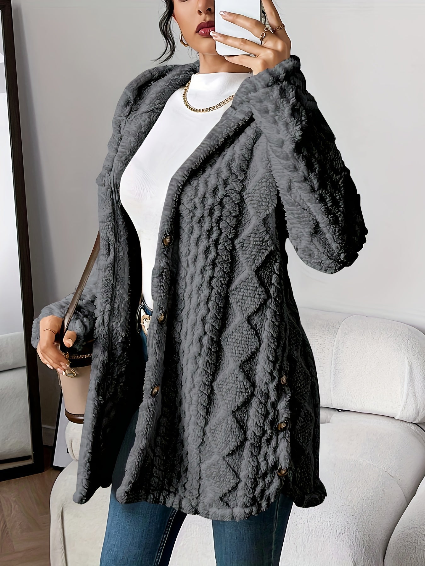 Irene - Fluffy Hooded Coat