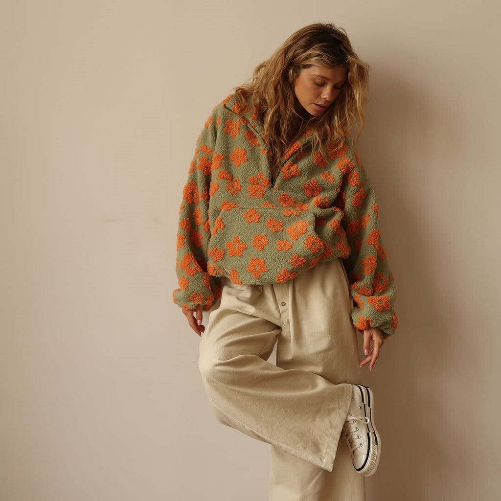Chelsea - Floral Sherpa Pullover