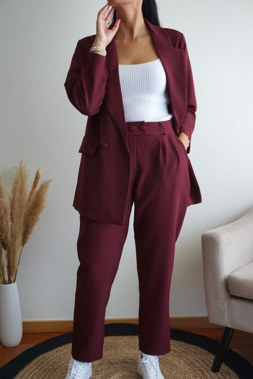 Abigail - Burgundy Co-Ord Set