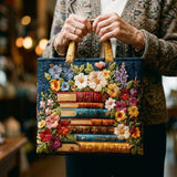 Lynette - Padded bag with flower and book pattern