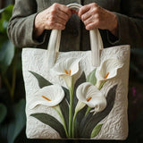 Cheryl - Padded bag with white calla lily pattern