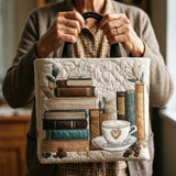 Cafe - Padded bag with coffee and book pattern