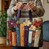 Vicki - Padded bag with book pattern