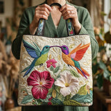 Denise - Padded bag with hummingbird and flower pattern