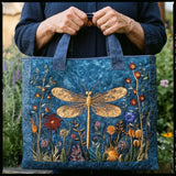 Gold - Padded bag with a gold fly pattern