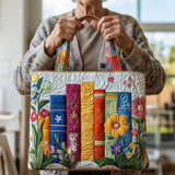 Flower Library - Padded bag with flower and book pattern