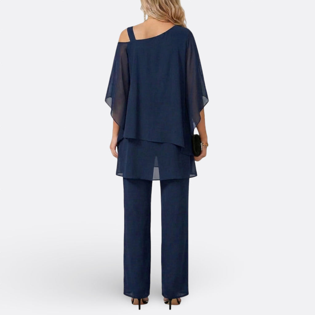 Matilda - Off-Shoulder Chiffon Evening Set