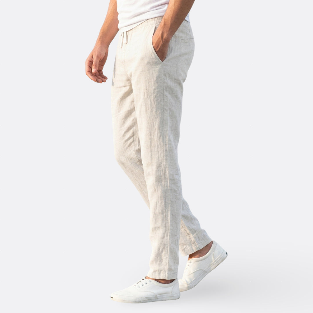 Archie Lightweight Linen Casual Trousers