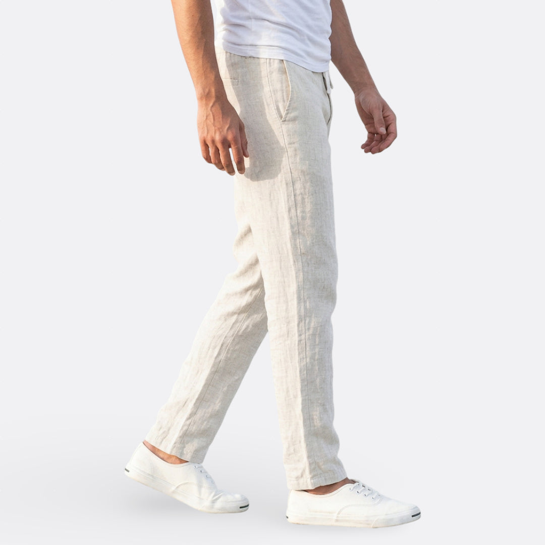 Archie Lightweight Linen Casual Trousers